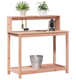 VidaXL Oppottafel met schappen 108x50x109,5 cm massief douglashout