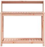 VidaXL Oppottafel met schappen 108x50x109,5 cm massief douglashout