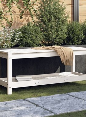 VidaXL Tuinbank 108x35x45 cm massief grenenhout wit