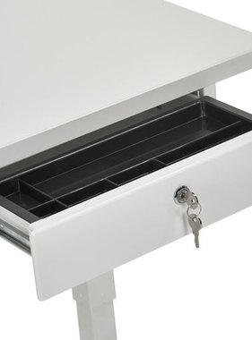 Pennenlade met pennenbakje met slot en 2 sleutels.