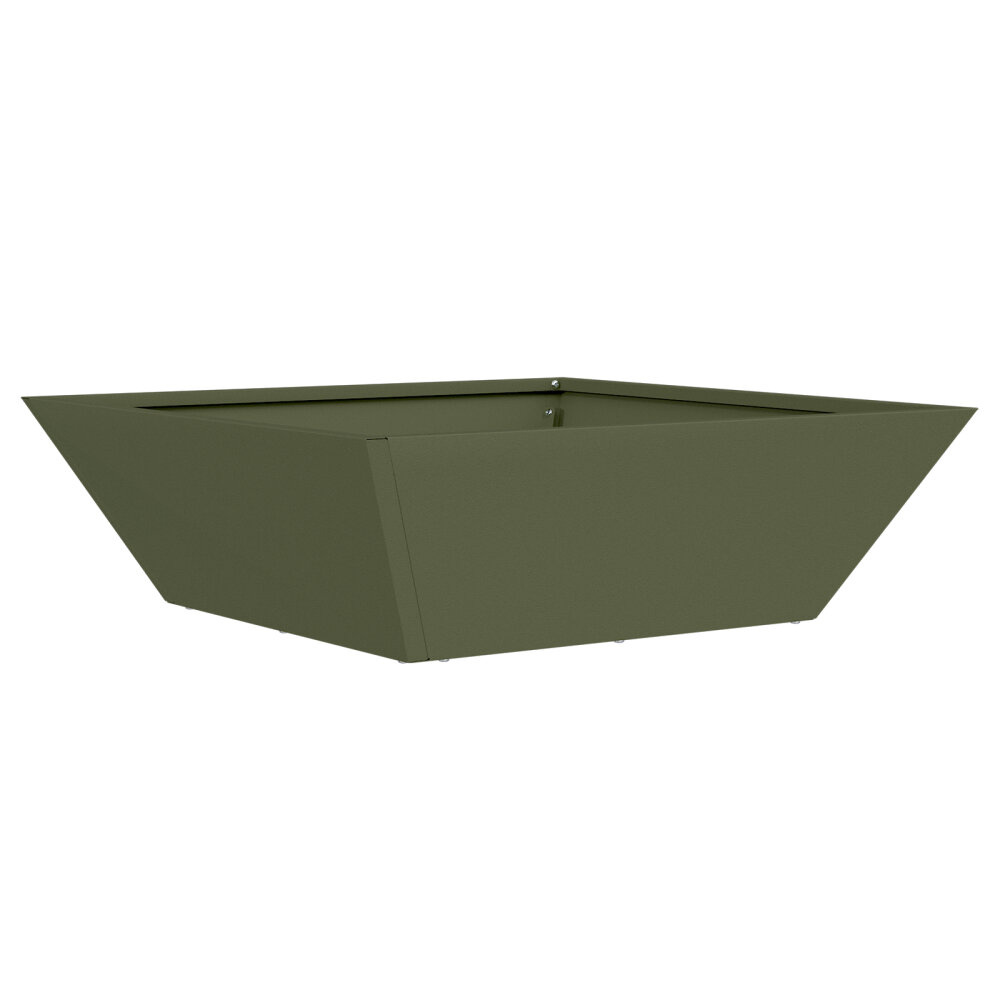 VidaXL Metalen Plantenbak Olijfgroen Metaal 50 x 50 x 15 cm