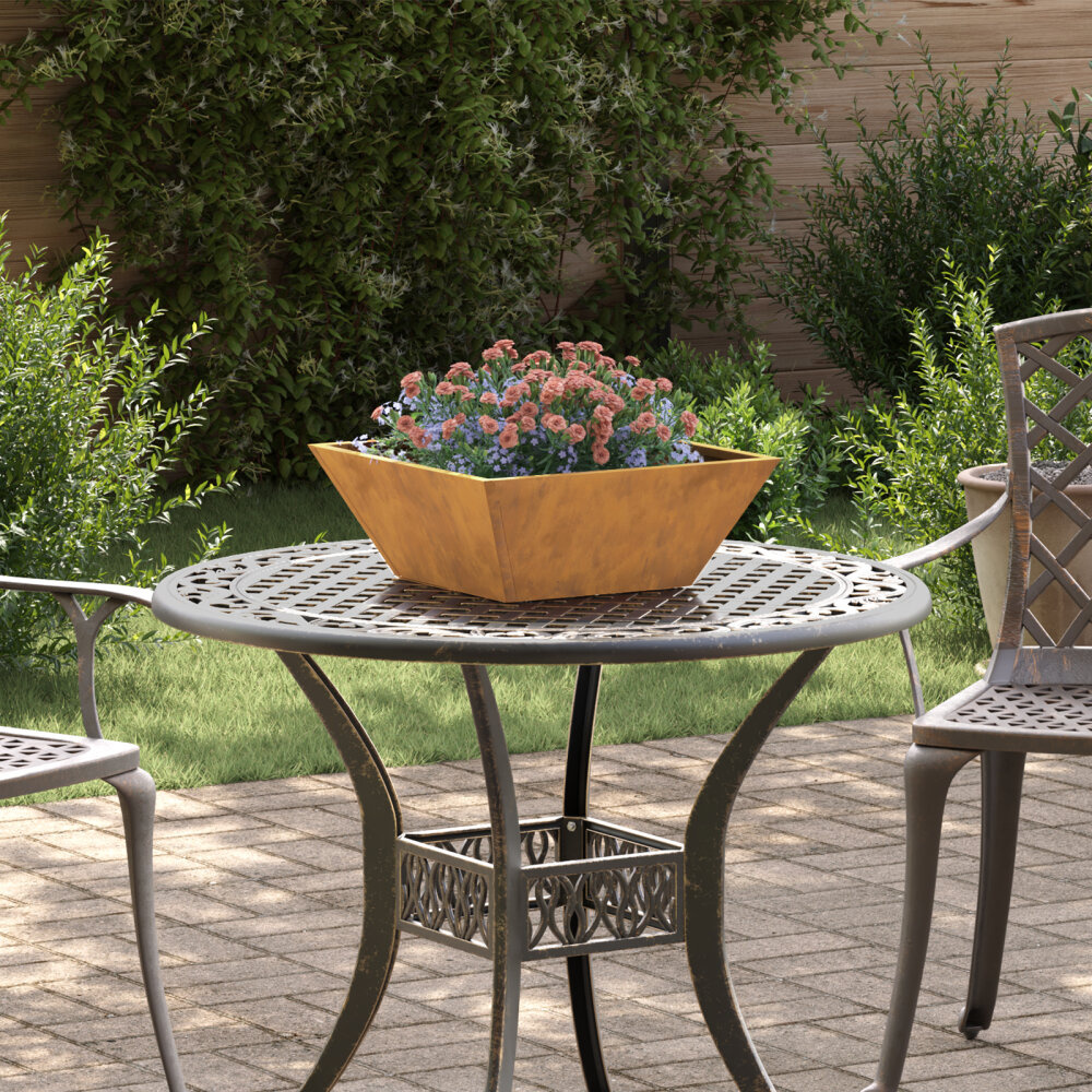VidaXL Metalen Plantenbak Verweerd staal 40 x 40 x 15 cm
