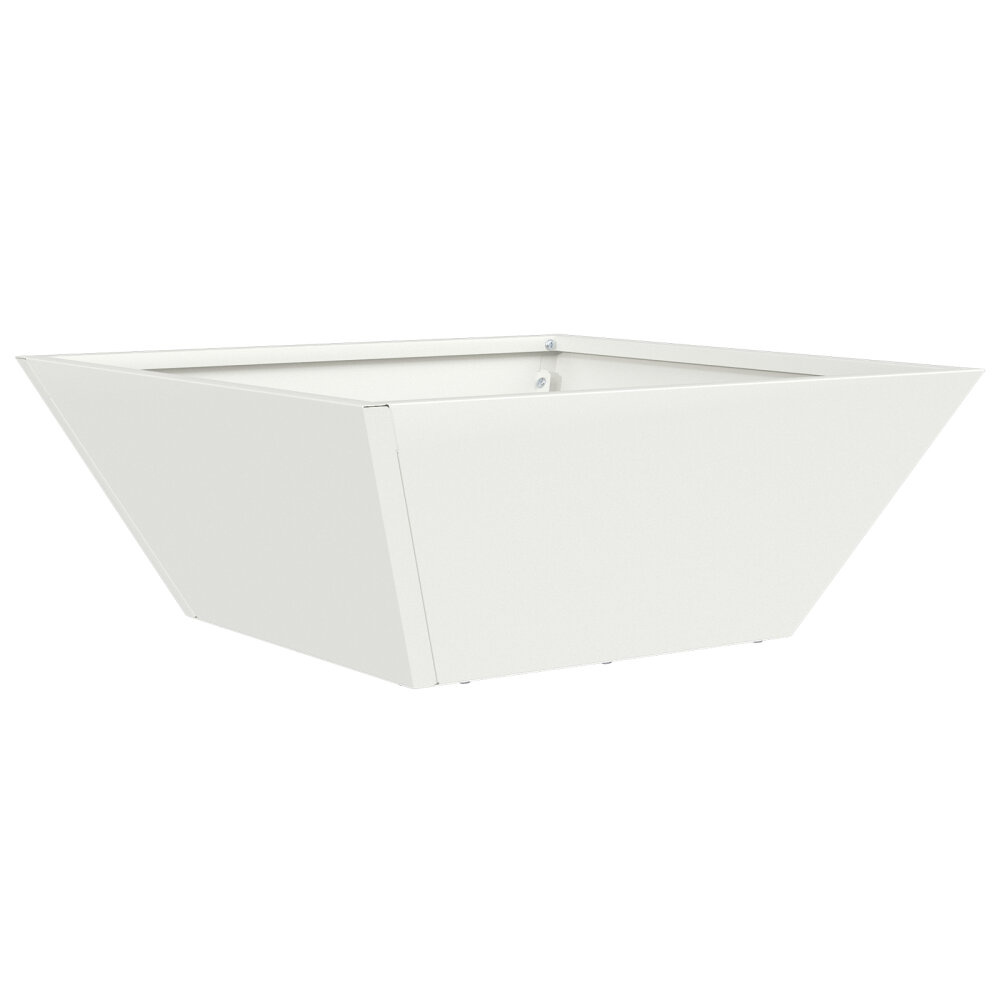 VidaXL Metalen Planter Coole Wit Metaal 40 x 40 x 15 cm Metalen Planter