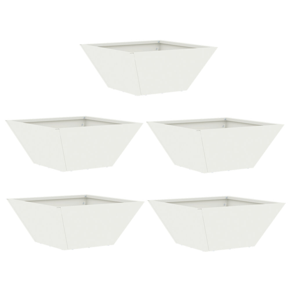 VidaXL Plastic Planter Set Wit Kunststof 35 x 35 x 15 cm