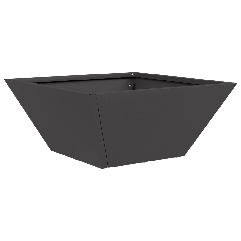 VidaXL metalen planter zwart metaal 35 x 35 x 15 cm duurzaam vierkant