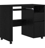 VidaXL Zwart Eiken Computerbureau Zwart Eiken Bewerkt hout, Metaal Medium