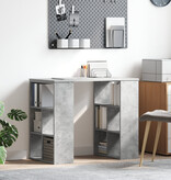 VidaXL Hoekbureau Beton grijs Spaanplaat Middelgroot Veel opslag