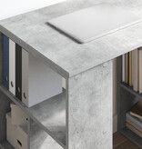 VidaXL Hoekbureau Beton grijs Spaanplaat Middelgroot Veel opslag