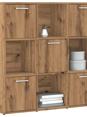 VidaXL Boekenrek 90x28x90 cm bewerkt hout artisanaal eikenkleurig