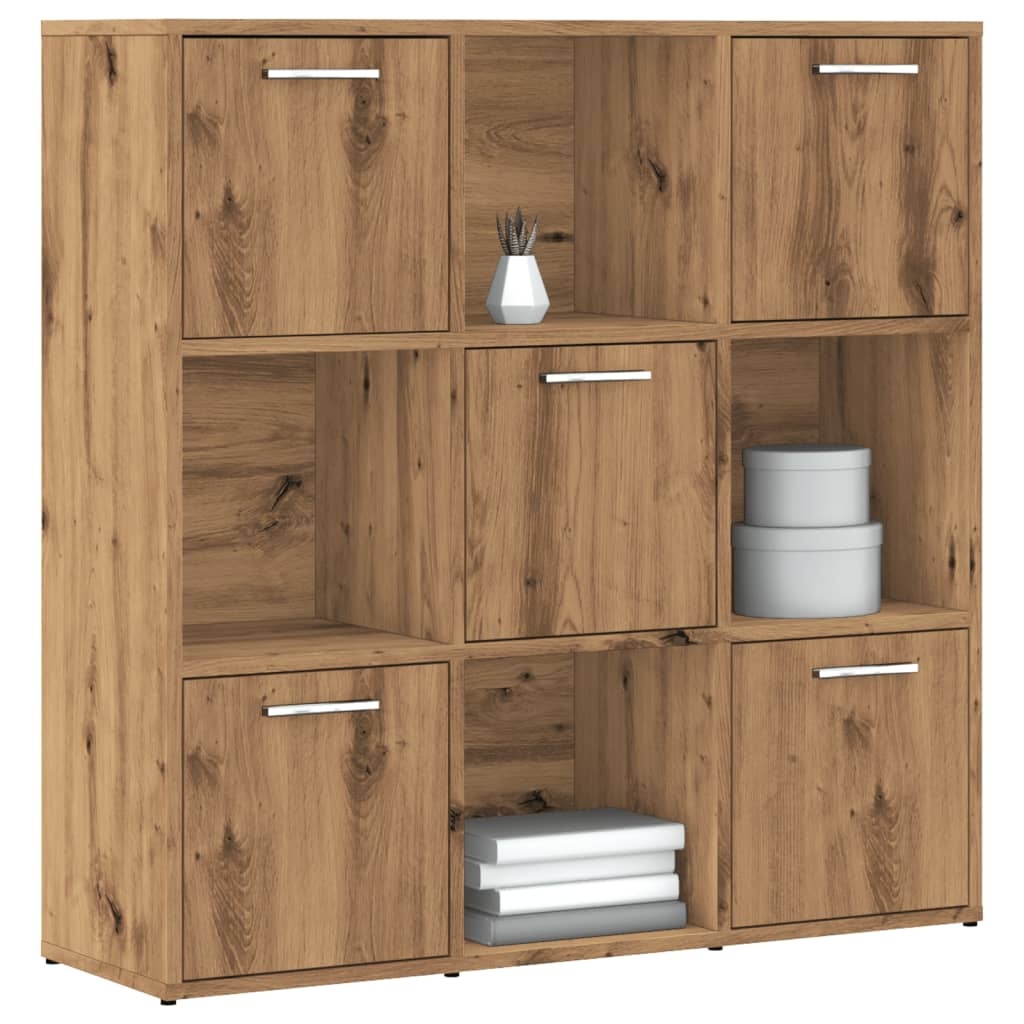 VidaXL Boekenrek 90x28x90 cm bewerkt hout artisanaal eikenkleurig