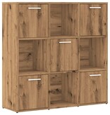 VidaXL Boekenrek 90x28x90 cm bewerkt hout artisanaal eikenkleurig