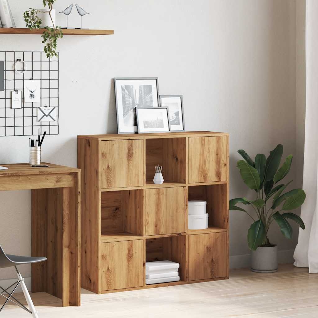 VidaXL Boekenrek 90x28x90 cm bewerkt hout artisanaal eikenkleurig