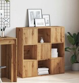 VidaXL Boekenrek 90x28x90 cm bewerkt hout artisanaal eikenkleurig