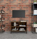 VidaXL Tv-meubel met metalen poten 69,5x30x50 cm gerookt eikenkleurig