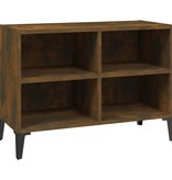 VidaXL Tv-meubel met metalen poten 69,5x30x50 cm gerookt eikenkleurig