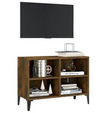VidaXL Tv-meubel met metalen poten 69,5x30x50 cm gerookt eikenkleurig