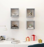 VidaXL Wandschappen kubus 4 st 26x15x26 cm betongrijs