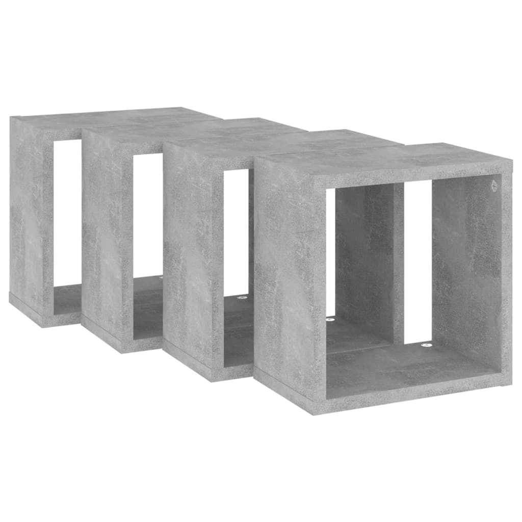 VidaXL Wandschappen kubus 4 st 26x15x26 cm betongrijs