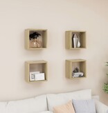 VidaXL Wandschappen kubus 4 st 26x15x26 cm sonoma eikenkleurig