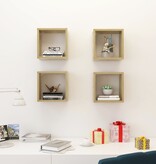 VidaXL Wandschappen kubus 4 st 26x15x26 cm sonoma eikenkleurig