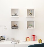 VidaXL Wandschappen kubus 4 st 26x15x26 cm wit