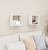 VidaXL Wandschappen kubus 2 st 26x15x26 cm wit