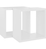 VidaXL Wandschappen kubus 2 st 26x15x26 cm wit