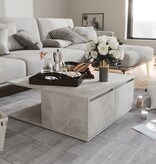 VidaXL Salontafel 80x80x31 cm bewerkt hout betongrijs