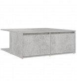 VidaXL Salontafel 80x80x31 cm bewerkt hout betongrijs