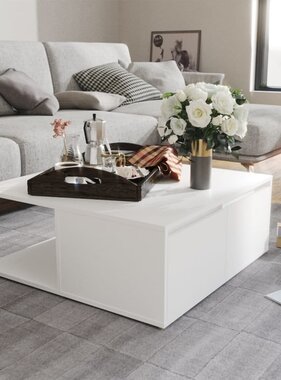 VidaXL Salontafel 80x80x31 cm bewerkt hout wit