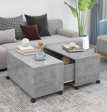 VidaXL Salontafel 75x75x38 cm bewerkt hout betongrijs