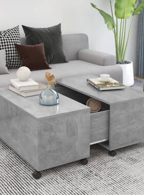 VidaXL Salontafel 75x75x38 cm bewerkt hout betongrijs