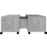 VidaXL Salontafel 75x75x38 cm bewerkt hout betongrijs