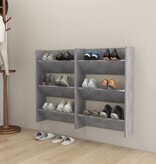 VidaXL Wandschoenenkasten 2 st 60x18x90 cm spaanplaat betongrijs