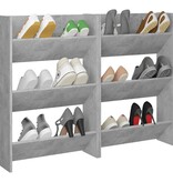 VidaXL Wandschoenenkasten 2 st 60x18x90 cm spaanplaat betongrijs
