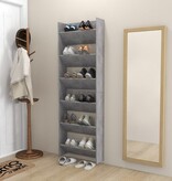 VidaXL Wandschoenenkasten 2 st 60x18x90 cm spaanplaat betongrijs