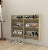 VidaXL Wandschoenenkasten 2 st 60x18x90 cm spaanplaat sonoma eiken