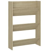 VidaXL Wandschoenenkast 60x18x90 cm spaanplaat sonoma eikenkleurig
