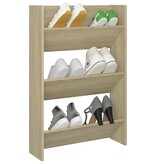 VidaXL Wandschoenenkast 60x18x90 cm spaanplaat sonoma eikenkleurig