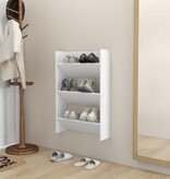 VidaXL Wandschoenenkast 60x18x90 cm spaanplaat wit