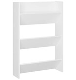 VidaXL Wandschoenenkast 60x18x90 cm spaanplaat wit