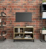 VidaXL Tv-meubel met metalen poten 69,5x30x50 cm sonoma eikenkleurig