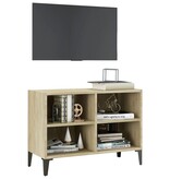 VidaXL Tv-meubel met metalen poten 69,5x30x50 cm sonoma eikenkleurig