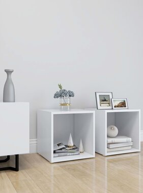 VidaXL Tv-meubelen 2 st 37x35x37 cm bewerkt hout wit