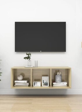 VidaXL Tv-wandmeubel 37x37x107 cm bewerkt hout sonoma eikenkleurig