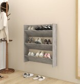 VidaXL Wandschoenenkast 80x18x90 cm spaanplaat betongrijs