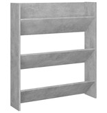 VidaXL Wandschoenenkast 80x18x90 cm spaanplaat betongrijs
