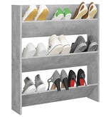 VidaXL Wandschoenenkast 80x18x90 cm spaanplaat betongrijs