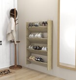 VidaXL Wandschoenenkasten 2 st 80x18x60 cm spaanplaat sonoma eiken