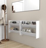 VidaXL Wandschoenenkasten 2 st 80x18x60 cm spaanplaat wit